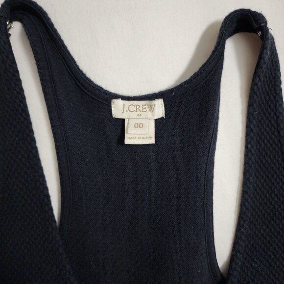 J Crew Womens Active Cotton Razorback Black V-Neck Dress Size 00 - Picture 3 of 7